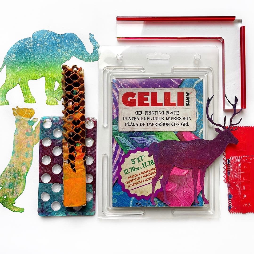 Layered Gel Printing with the Gelli Arts® Mini Placement Tool